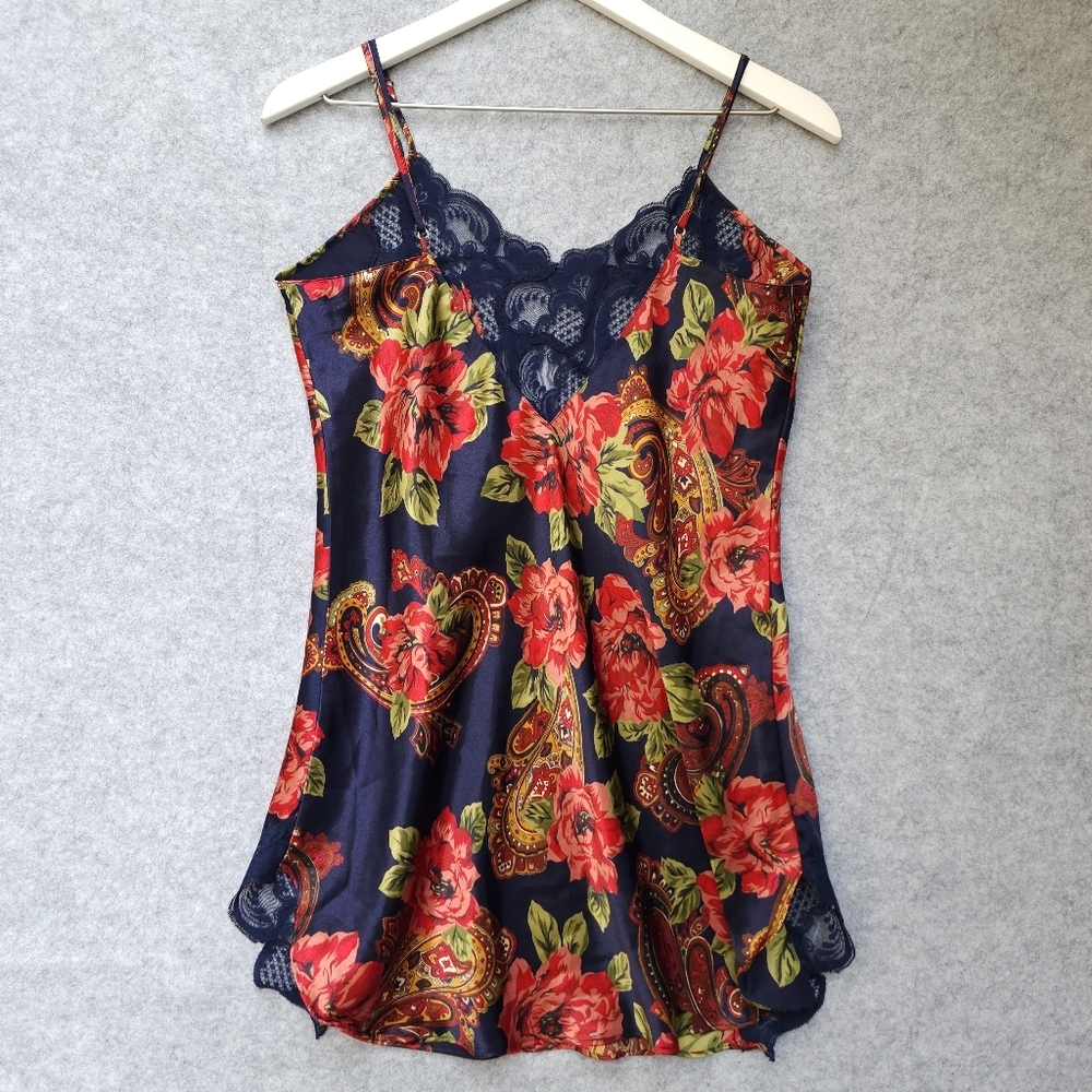 Victoria's Secret Gold Label Vintage Satin Floral Slip - Picture 2 of 6